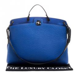 Pre Owned Furla Blue Leather Piper Lux Top Handle Bag