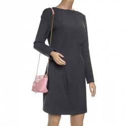 Pre Owned Furla Pink Leather Mini Ginevra Crossbody Bag