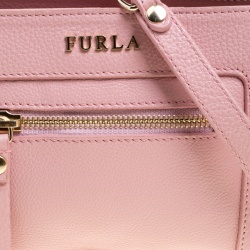 Pre Owned Furla Pink Leather Mini Ginevra Crossbody Bag