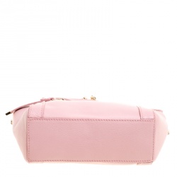 Pre Owned Furla Pink Leather Mini Ginevra Crossbody Bag