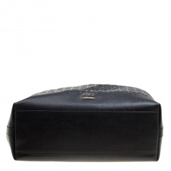 Pre Owned Furla Black Perforated Leather E/W Melissa Tote