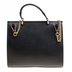 Pre Owned Furla Black Leather Julia Top Handle Shoulder Bag