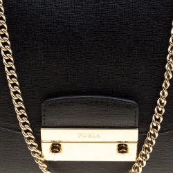 Pre Owned Furla Black Leather Julia Top Handle Shoulder Bag