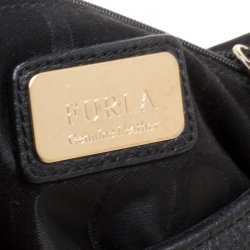 Pre Owned Furla Black Leather Saddle Shoulder Bag  