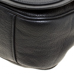 Pre Owned Furla Black Leather Saddle Shoulder Bag  