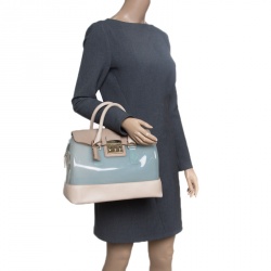 Pre Owned Furla Multicolor Glossy Rubber and Leather Candy Satchel