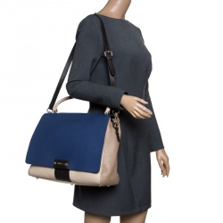 Pre Owned Furla Tri Color Leather Top Handle Bag