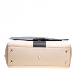 Pre Owned Furla Tri Color Leather Top Handle Bag