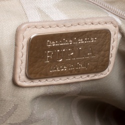 Pre Owned Furla Tri Color Leather Top Handle Bag