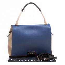 Pre Owned Furla Tri Color Leather Top Handle Bag