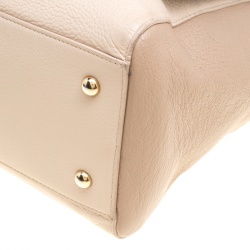 Pre Owned Furla Tri Color Leather Top Handle Bag