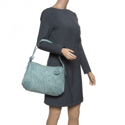 Pre Owned Furla Mint Green Suede and Leather Hobo