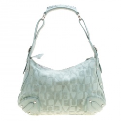 Pre Owned Furla Mint Green Suede and Leather Hobo
