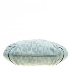 Pre Owned Furla Mint Green Suede and Leather Hobo