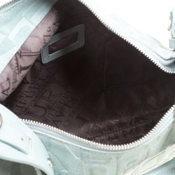 Pre Owned Furla Mint Green Suede and Leather Hobo