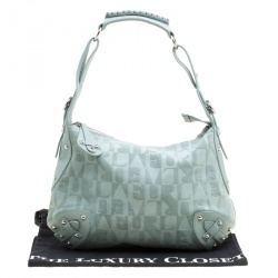 Pre Owned Furla Mint Green Suede and Leather Hobo