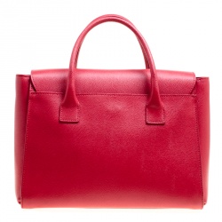 Furla Red Leather Medium Metropolis Top Handle Bag