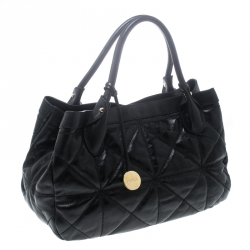 Pre Owned Furla Black Quilted Leather Tote