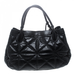 Pre Owned Furla Black Quilted Leather Tote