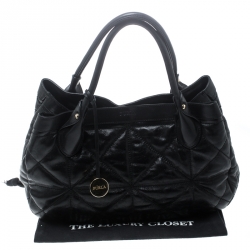 Pre Owned Furla Black Quilted Leather Tote