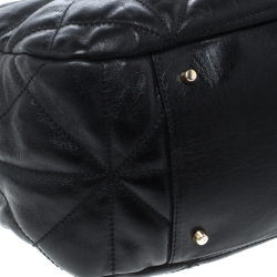 Pre Owned Furla Black Quilted Leather Tote