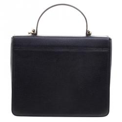 Pre Owned Furla Black Leather Chiara Top Handle Bag