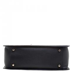 Pre Owned Furla Black Leather Chiara Top Handle Bag