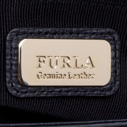 Pre Owned Furla Black Leather Chiara Top Handle Bag
