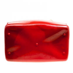 Pre Owned Furla Brick Red Glossy Rubber Candy Satchel
