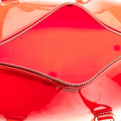 Pre Owned Furla Brick Red Glossy Rubber Candy Satchel