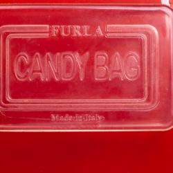 Pre Owned Furla Brick Red Glossy Rubber Candy Satchel