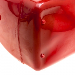 Pre Owned Furla Brick Red Glossy Rubber Candy Satchel