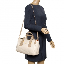 Pre Owned Furla Beige Leather Top Handle Bag