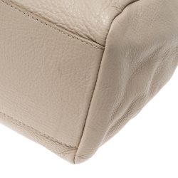 Pre Owned Furla Beige Leather Top Handle Bag