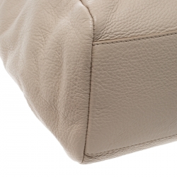 Pre Owned Furla Beige Leather Top Handle Bag