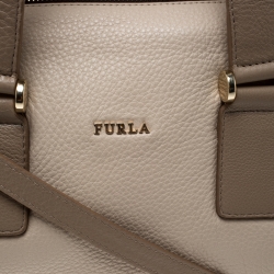 Pre Owned Furla Beige Leather Top Handle Bag