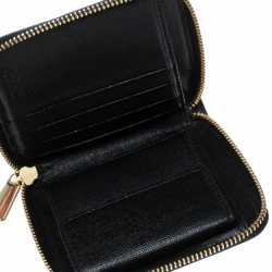 Pre Owned Furla Black Leather Small Classic Zip Around Wallet 