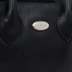 Pre Owned Furla Black Martha Convertible Satchel 