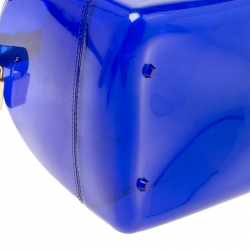 Pre Owned Furla Clear Blue Rubber Candy Satchel