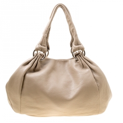 Pre Owned Furla Taupe Leather Shoulder Bag