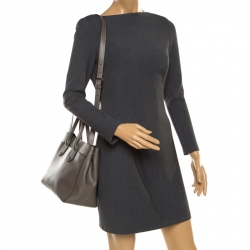 Pre Owned Furla Grey Leather Shopper Tote