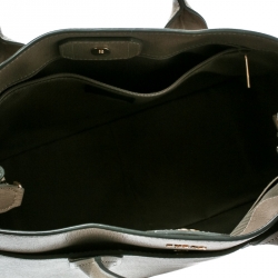 Pre Owned Furla Grey Leather Shopper Tote