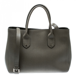 Pre Owned Furla Grey Leather Shopper Tote