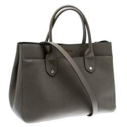 Pre Owned Furla Grey Leather Shopper Tote