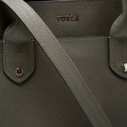 Pre Owned Furla Grey Leather Shopper Tote