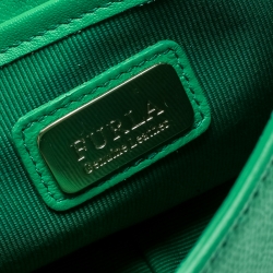 Pre Owned Furla Green Leather Metropolis Chain Crossbody Bag