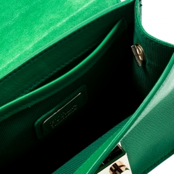 Pre Owned Furla Green Leather Metropolis Chain Crossbody Bag