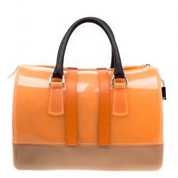 Pre Owned Furla Multicolor Rubber and Leather Candy Satchel