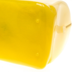 Pre Owned Furla Yellow/Beige Rubber Candy Satchel