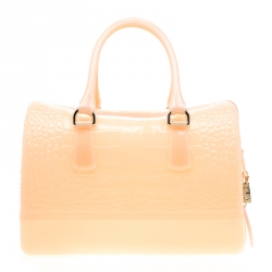 Pre Owned حقيبة فورلا كاندي مطاط نقش تمساح وردية فاتحة